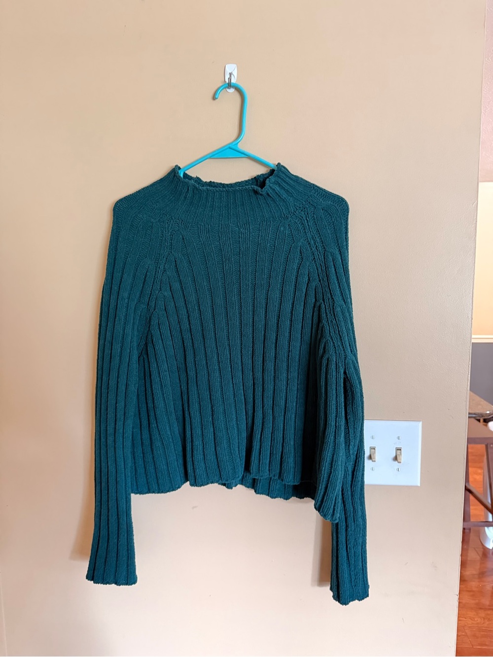 American Eagle Outfitters Ribbed Turtleneck Sweater - Dark Teal